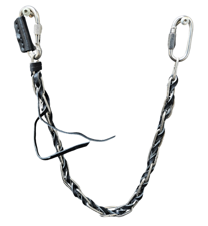 The Interstate Leather and Steel makes for a Rugged yet classic look. The Stainless Steel chain has Leather laced thru the links to create a edgy Rocker/Biker look. Stainless Steel is durable yet always looks great. Get yours at our Smyrna, TN store not far from Boswells in Nashville.

24"Length