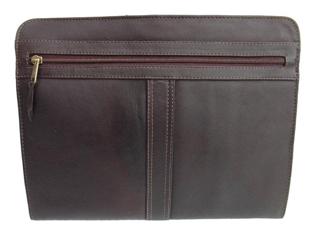 The Kinetic Padfolio is for the person on the go and needs the daily necessities all together and that helps you to focus on the task that each brings. Fully lined interior and Leather that improves with age as it absorbs the oils from your hands and assumes a classic, worn look with daily use. Now part of our Smyrna, TN shop not far from Franklin.

Zip-around with large exterior zip-pocket.
Three large open pockets for files.
Interior zip-pocket, Letter-size notepad slot.