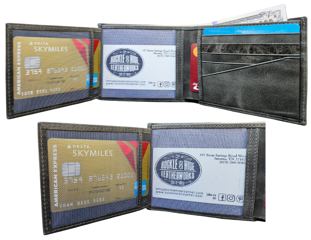The Standard is a Premium Crazy Horse Leather Bifold Wallet. Known for its distinctive pull-up effect develops a rich patina over time — meaning every scratch, bend, and movement enhances its unique, rugged appearance. Built for everyday use, this wallet offers a slim yet highly functional layout without unnecessary bulk. Now in our Smyrna, TN shop not far rom the Gulch are of Nashville.