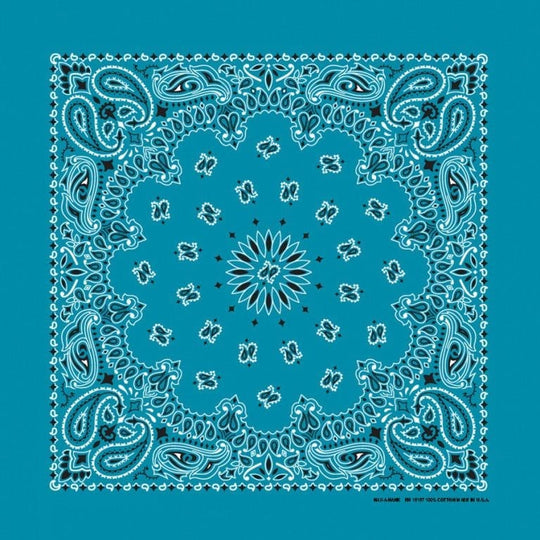 We stock traditional 100% Cotton for a soft and comfortable feel. Made in the USA and approx. 22" x 22", they feature a trademark Paisley design. Bandanas have been around for over 75 years and are still a staple in culture whether it's a farmer, MC, or a Rock star.