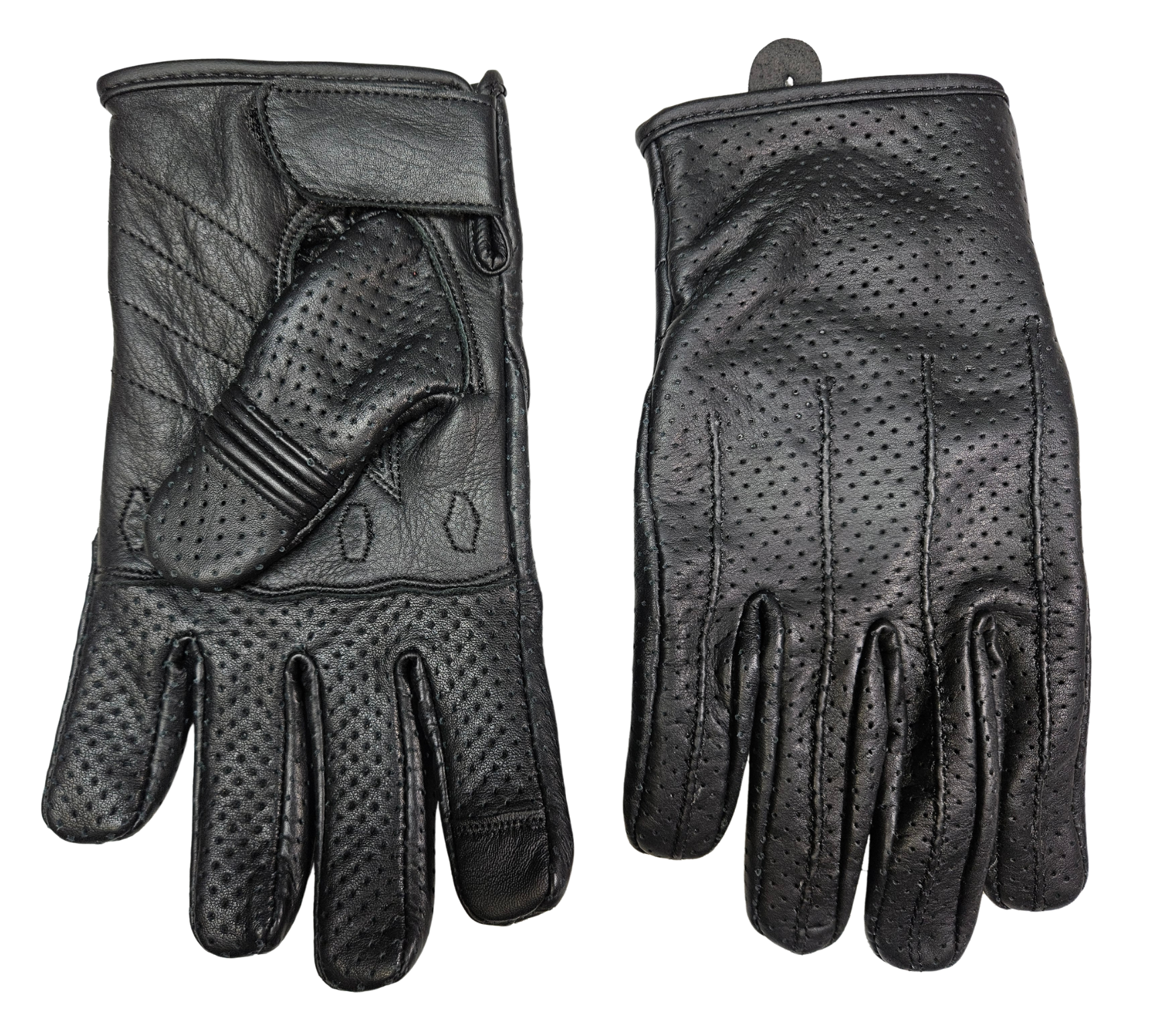 Perforated leather gloves are a cool take on riding gloves. The Perforated soft leather creates a comfortable fit that will become your favorites. Hook and loop strap to tighten the fit around your wrist. Now stocked at our Smyrna, TN shop.
Sizes S-5X
