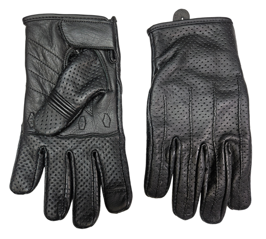 Perforated leather gloves are a cool take on riding gloves. The Perforated soft leather creates a comfortable fit that will become your favorites. Hook and loop strap to tighten the fit around your wrist. Now stocked at our Smyrna, TN shop.
Sizes S-5X