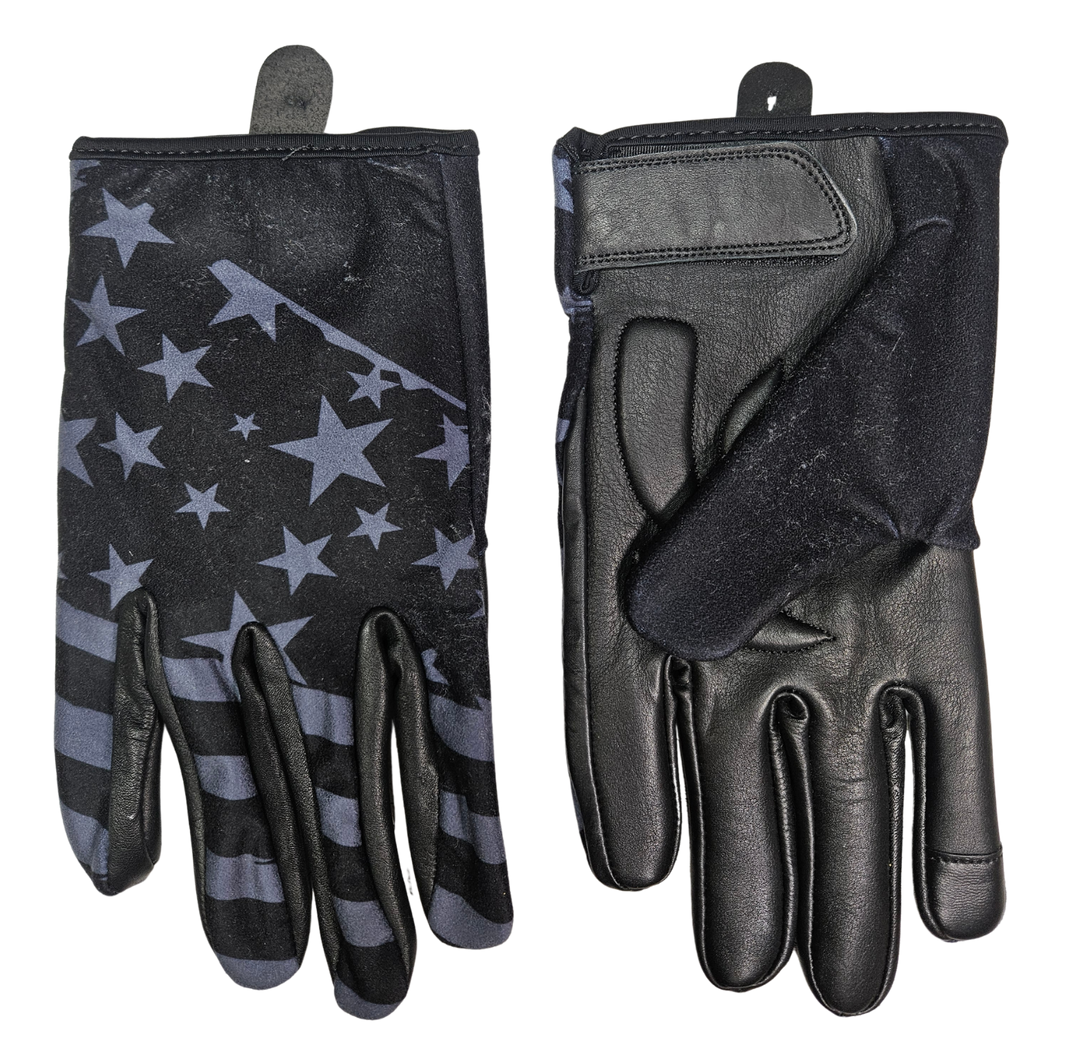 USA Subdued Flag gloves are a new take on riding gloves. The soft leather palms combined the printed soft cotton tops create a comfortable fit that will become your favorites. Now stocked at our Smyrna, TN shop.

Sizes S-5X