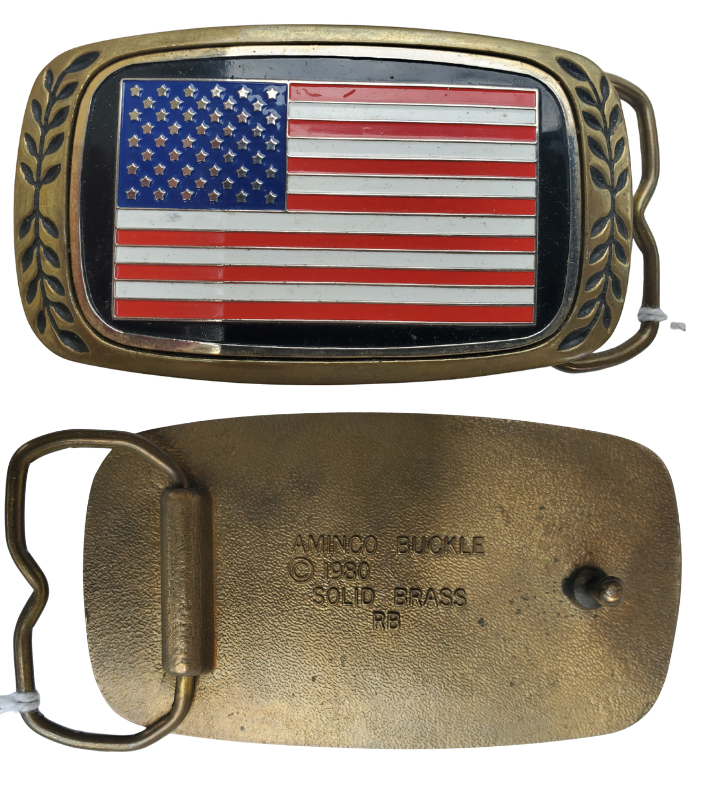Vintage USA flag belt buckle