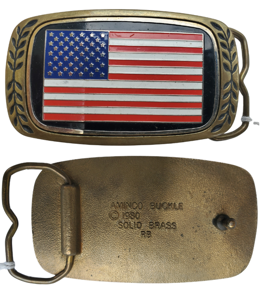 Vintage USA flag belt buckle