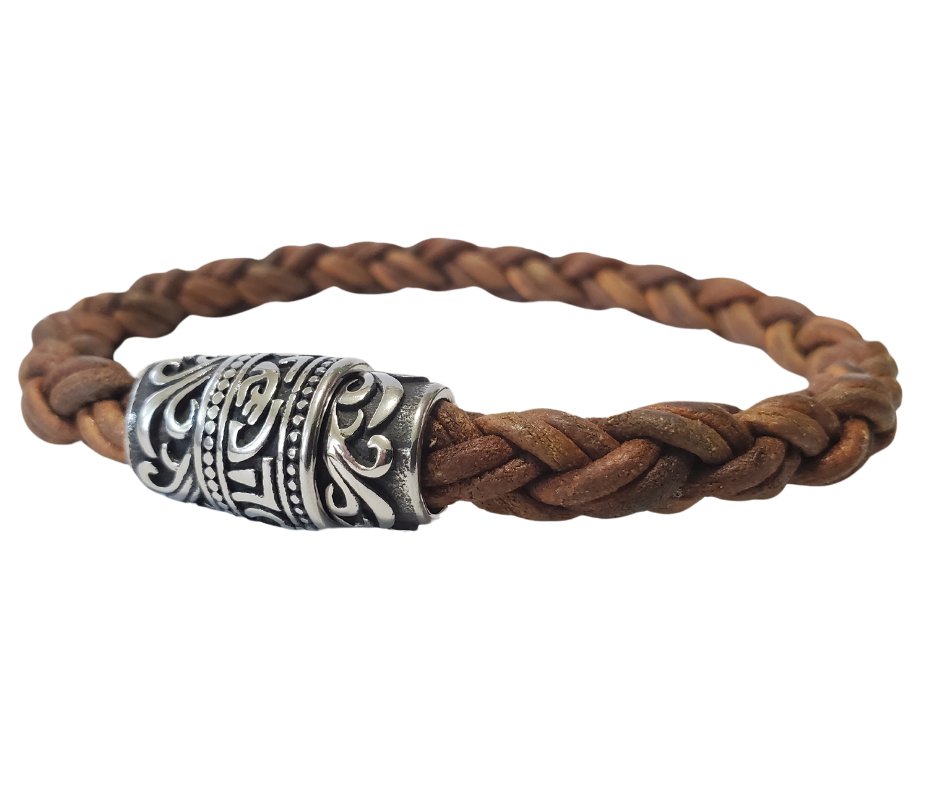 Thick Braid Leather Bracelet