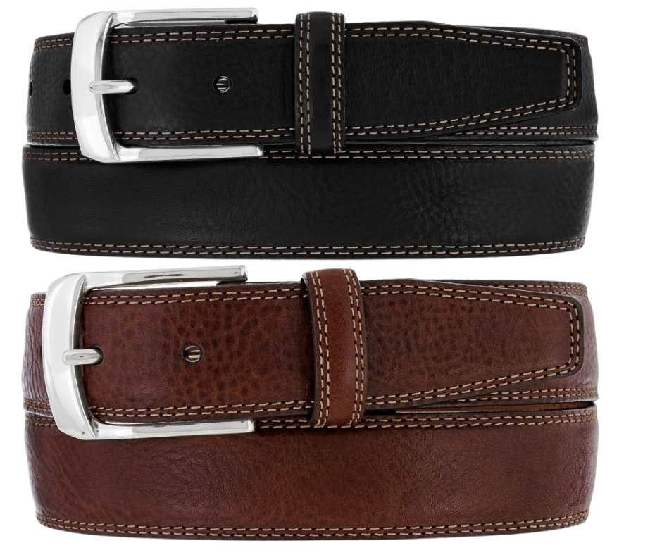 We get all types of people in our shop and we like to offer a variety of Classic Styled Leather belts. This Casual Dress Belt features a tapered edge and tip, Double edge stitch Layered Leather NO fillers Proudly handcrafted in the USA with imported materials in a versatile 1 3/8" width. Available at our Smyrna, TN shop just outside Nashville.   