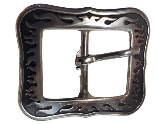 Stainless Steel 1" Width - Fired up and ready to attach to your existing belt. Designed to fit 1" belts and measuring approximately 1 3/4" x 1-7/8", it's available in our shop near Nashville in Smyrna, TN. Limited stock.