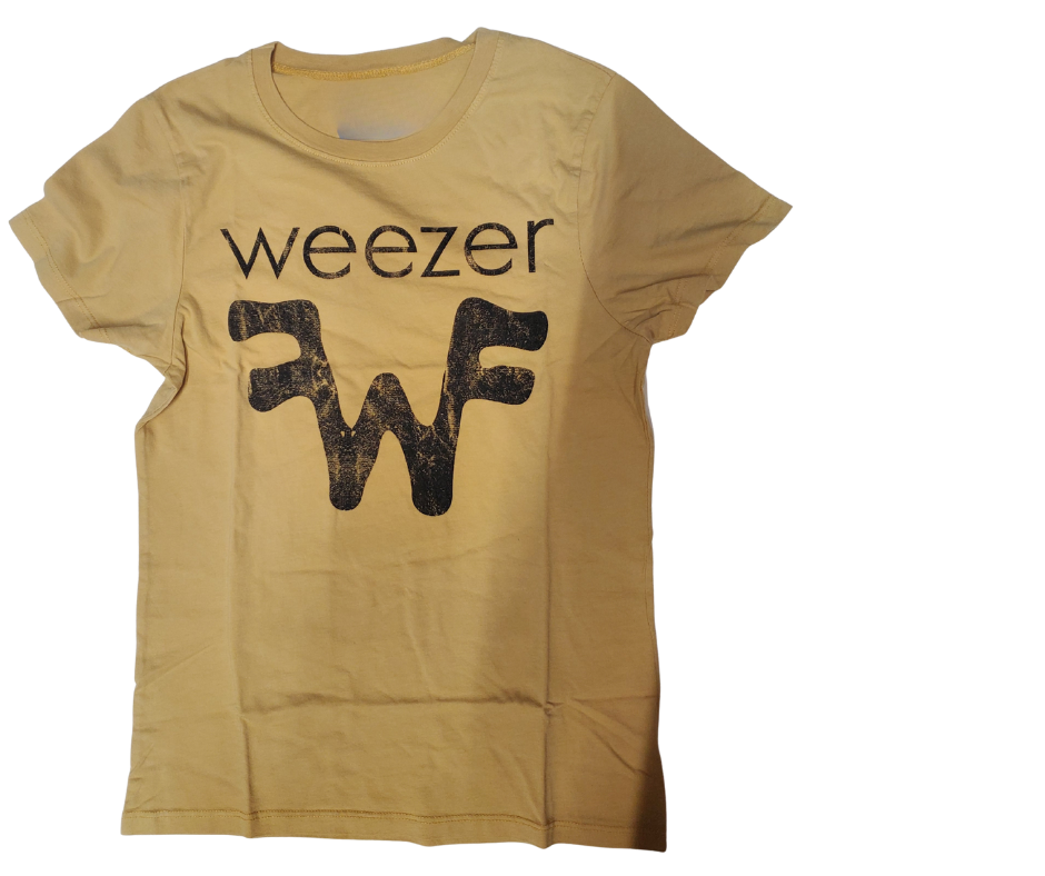 The Weezer Wonder Tee will remind you of those teen years with vintage style graphics and tour dates on the back. Remember those nerdy Beverly Hills days. Super soft feel. A few left in stock at our Smyrna, TN shop.

Sizing measurements:
Chest under arm pit S-16", M-17", LRG 18", XL-19", 2X- 20"
Length top of neck to bottom of shirt S -24, M-25", L-26", XL-27", 2X-28"