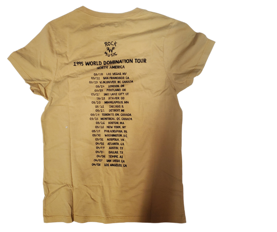 The Weezer Wonder Tee will remind you of those teen years with vintage style graphics and tour dates on the back. Remember those nerdy Beverly Hills days. Super soft feel. A few left in stock at our Smyrna, TN shop.

Sizing measurements:
Chest under arm pit S-16", M-17", LRG 18", XL-19", 2X- 20"
Length top of neck to bottom of shirt S -24, M-25", L-26", XL-27", 2X-28"