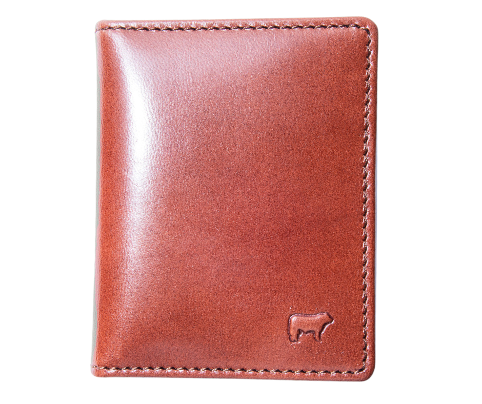 Italian Full Grain Veg-Tan is some of the finest leather in the world. Yes it cost more but when you want the best your willing to pay a bit more. Smooth and soft Italian calfskin with a glossy finish in Whiskey. 6 card slots 2 inside/2 outside, 3 under pockets. It's compact 4" x 3" size is right size for your daily needs. Now stocked at our Smyrna, TN store not far from Famous. Made by Will Leather, Imported.