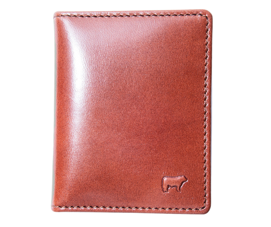 Italian Full Grain Veg-Tan is some of the finest leather in the world. Yes it cost more but when you want the best your willing to pay a bit more. Smooth and soft Italian calfskin with a glossy finish in Whiskey. 6 card slots 2 inside/2 outside, 3 under pockets. It's compact 4" x 3" size is right size for your daily needs. Now stocked at our Smyrna, TN store not far from Famous. Made by Will Leather, Imported.