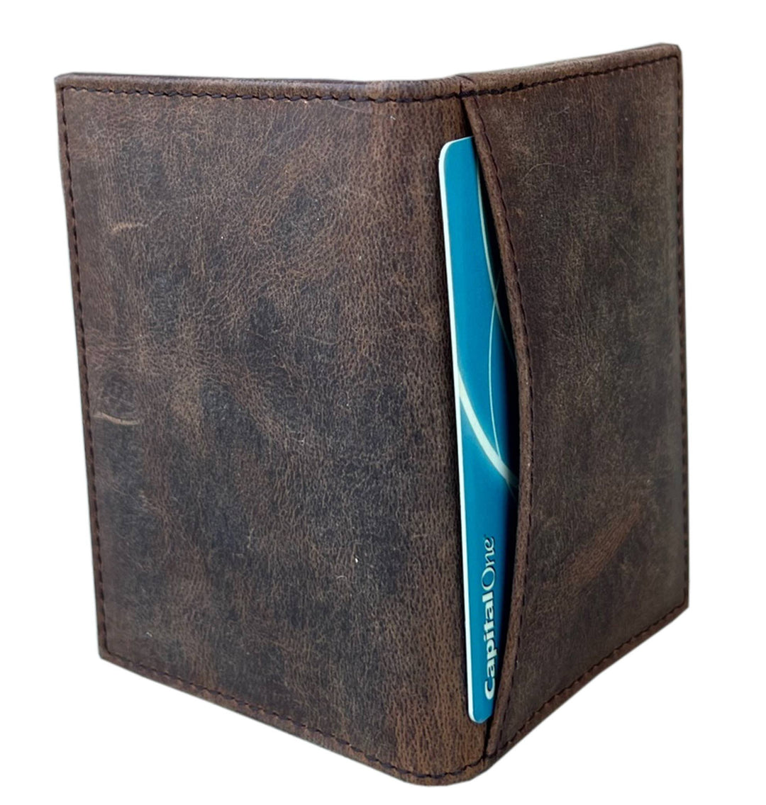 The Winston Front pocket card wallet is great for the minimal attitude but needs to carry a couple extra cards. Inside ID window and three credit card slots, plus an extra slot on outside. RFID blocking lined and Made in India. Approx. Size: 2 3/4’’x 4’’. Available in our Smyrna, TN shop near Sewarts Landing.