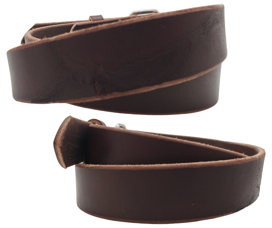 Our 1 1/2" Heavy bridle belt is cut from Sides ( half of the Steer) and sliced into belt strips, holes punched, edges are beveled all in our Smyrna, TN shop just outside of Nashville, TN. Leather is a natural product and color may vary from picture.