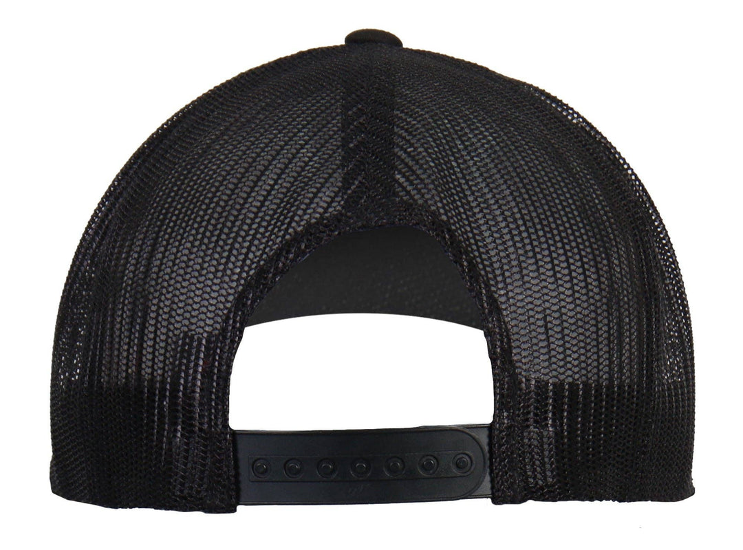 Back view - Believe Bigfoot trucker hat. Made from high quality 5 panel construction. Each one is adjustable with a plastic snap closure and a flat bill. The Believe Bigfoot patch will let everyone know exactly how you feel! Available at our Smyrna, TN shop not far from Murfreesboro.