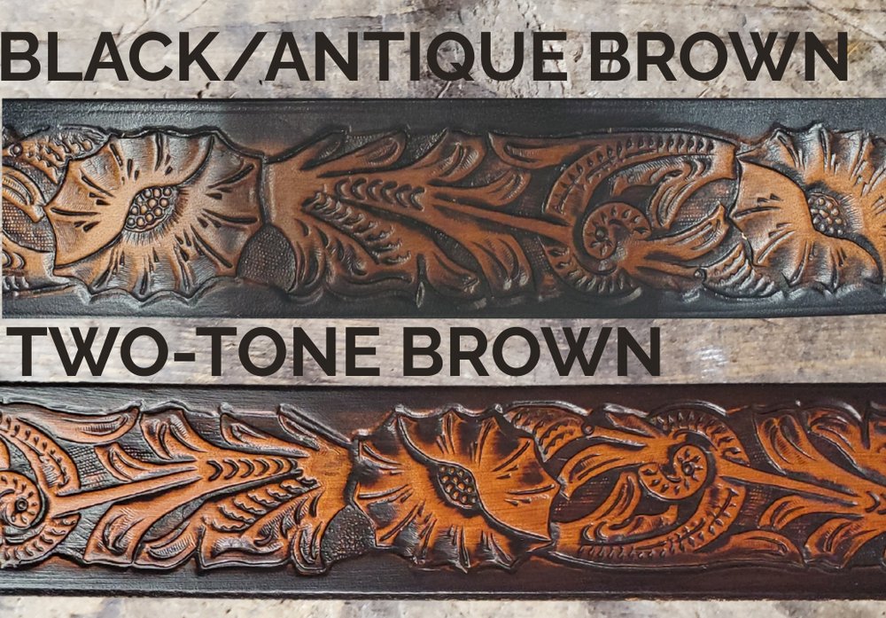 Personalized Briscoe Western leather belt with custom name