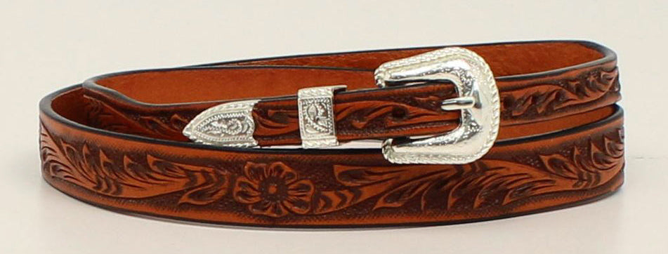 The Buckaroo Leather hatband will take your hat to the next level with a Embossed Western Floral pattern right out of a classic western movie. Ride over to our Smyrna, TN shop not far from Opry Mills Mall.

Tapers 1/2" to 3/8"
Measures 27"
Silver Buckle and Keeper for Easy Adjustment