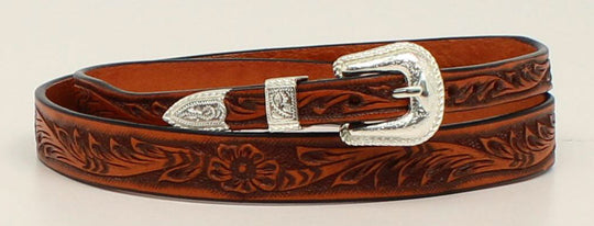 The Buckaroo Leather hatband will take your hat to the next level with a Embossed Western Floral pattern right out of a classic western movie. Ride over to our Smyrna, TN shop not far from Opry Mills Mall.

Tapers 1/2" to 3/8"
Measures 27"
Silver Buckle and Keeper for Easy Adjustment