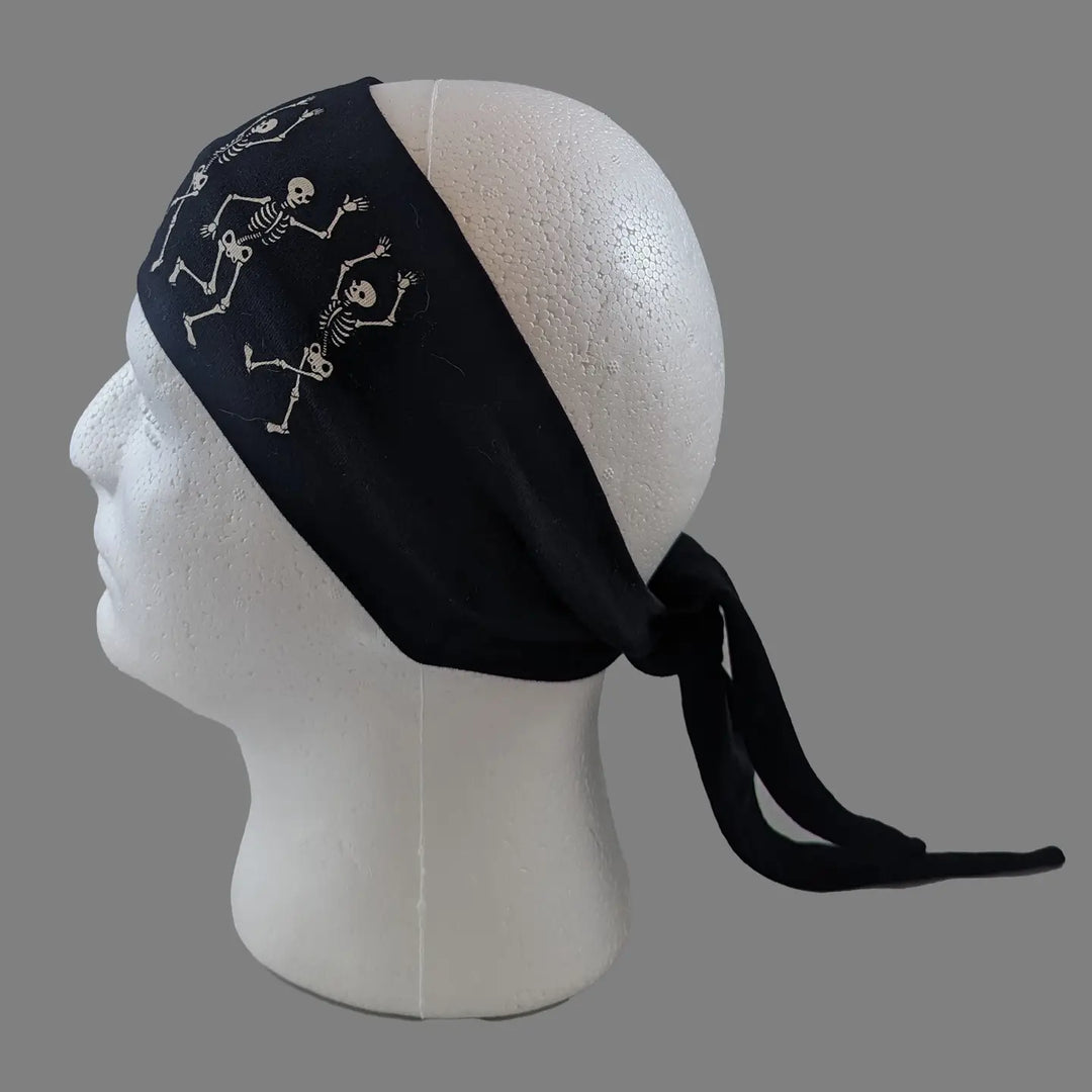 Dancing Skeleton Head Wrap &amp; Tie Back CLOSEOUT!