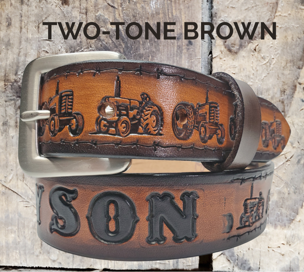 The International Farmster Leather Name Belt