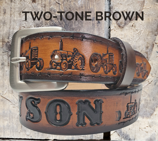 The International Farmster Leather Name Belt