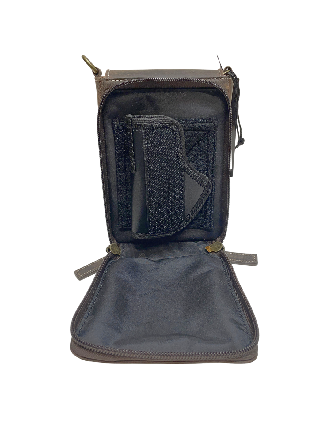 Compact Minimal Crossbody Pouch from Gun Toten' Mama.
Adjustable Slash Resistant Shoulder Strap that easily clips on and off.
Strap length 25" to 49" long.
Overall Bag size: 5" Wide x 6 - 1/2" Tall x 2 - 1/4" Deep
GTM Gun Compartment size: 4 - 3/4" Wide x 6 - 1/4" Tall
Gun Footprint: 4" Wide x 5" Tall
Designed for Left and Right Handed use as a Top Draw. (We recommend practicing your draw).
Zipper opens all three sides to reveal an included mini holster positioned with hook and loop.