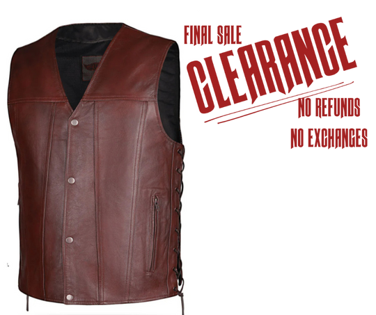 Oxblood Side Lace Leather Vest CLOSEOUT!