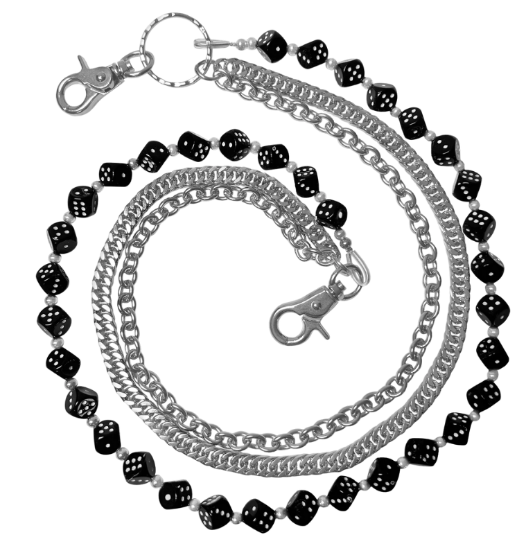 No risk when you Roll the Bones with this Stainless Wallet or Jean chain. Use to hold your wallet close or to your favorite juke joint. Steel makes for a Rugged yet classic look. The Stainless Steel chain creates a edgy Rocker/Biker look. Get yours at our Smyrna, TN store not far from Boswells in Nashville.

Approx. 24"Length