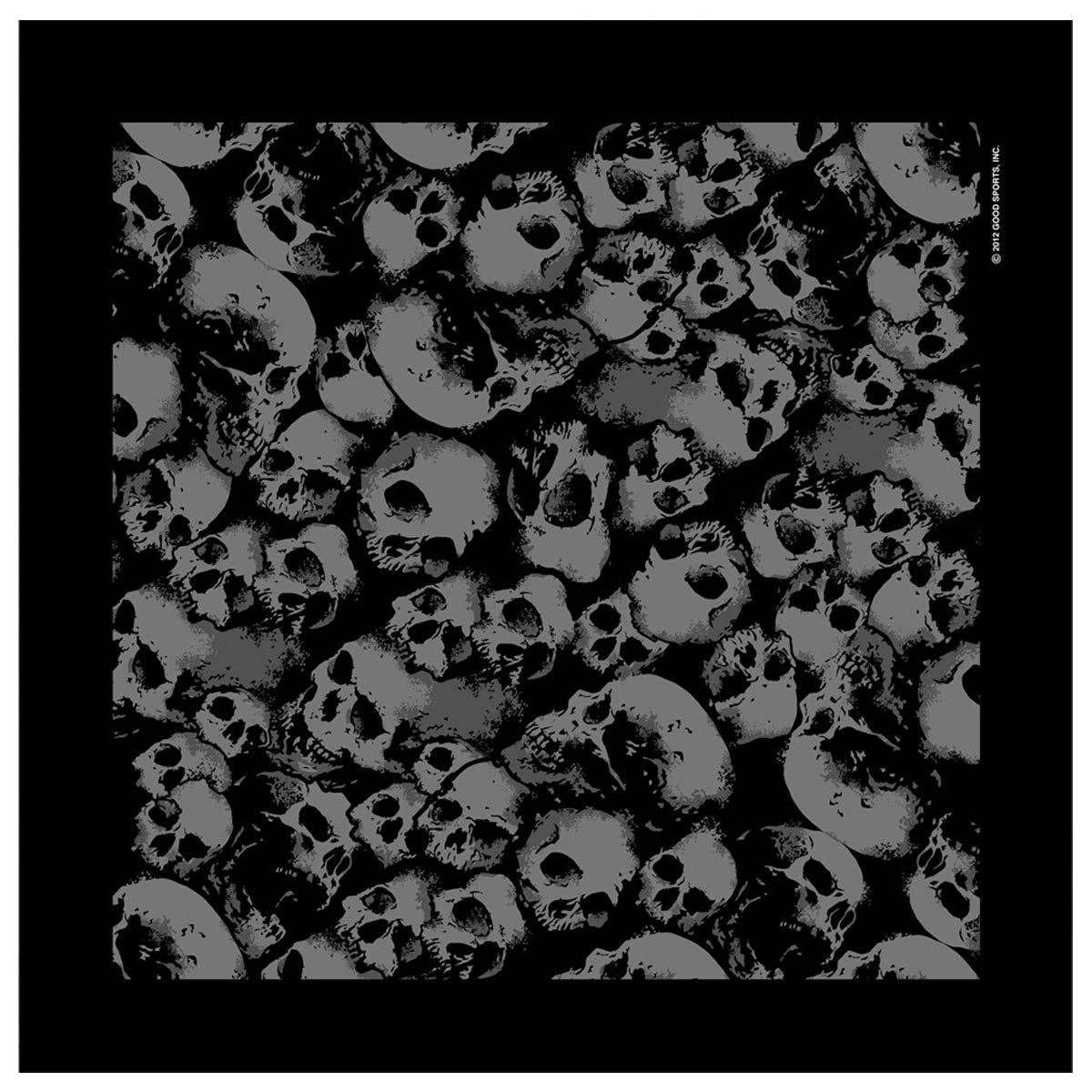 Make a statement with our Ancient Skulls Bandana! Classic artwork with Grey Skulls accented on a black background. You know these can be worn many ways... Hang them from your leather vest, wear them traditionally, or as a skull cap. Multiple Styles of Bandanas in stock. Get your favorite one at our Smyrna, TN shop not far from Boswell's in Nashville.

Classic Style Bandana
Hot Leathers Original Design
Single sided print
21" X 21" Measurement
100% Polyester
Made in Pakistan
