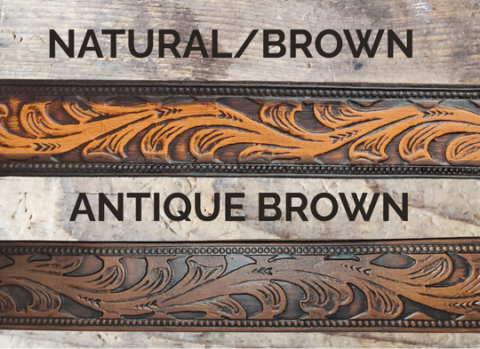 Personalized Waggoner leather belt with custom name