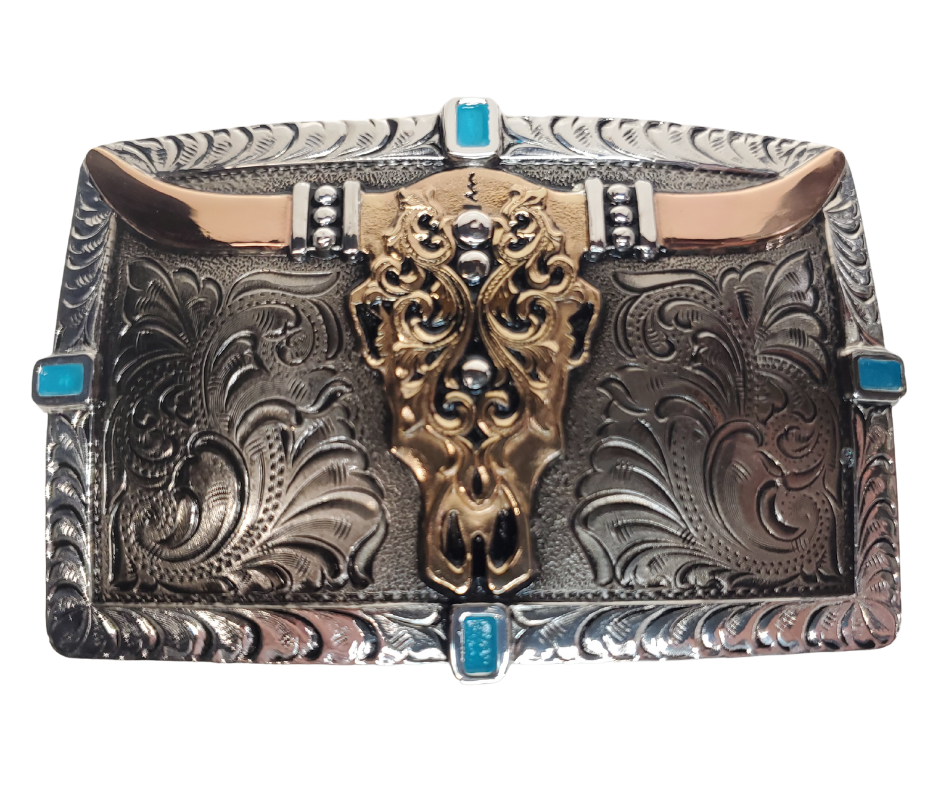 The perfect combination of Western, Southwest and ornate scroll work all in one buckle. Your western wardrobe needs this to complete your next night out! Get it at our shop in Smyrna, TN, outside Nashville.


Fits up to 1 1/2" belts
Approx. size 3"x 4"