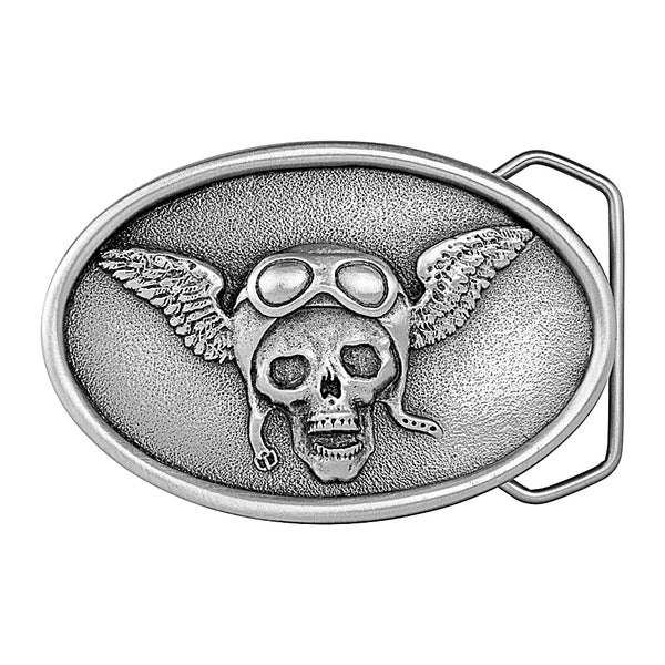 三児ママン　イギリス製PEWTER BUCKLE 革ベルト 05MC6B_Skull_wing_goggles_1_gr