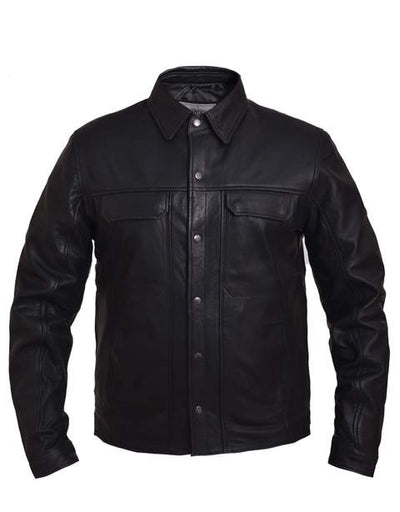 mens leather shirt