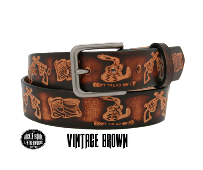 Show off your 2A pride with The 2A 1791 Leather Belt! Handcrafted from thick, veg-tan cowhide at our workshop in the heart of Nashville, this belt is sure to leave a lasting impression. And with an adjustable 1 1/2" width, a quick and easy buckle change-out is never out of the question! Support your 2A– with a name to boot.