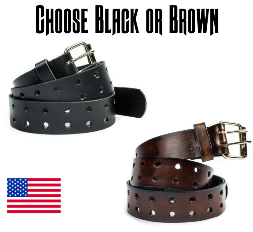 Double Hole Casual Leather Belt – Buckle and Hide Leather