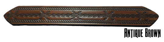 Barb Wire a western-inspired twist to any look. Made from premium veg-tan cowhide and featuring a barb wire icon design, the "Riding Fence" Name Leather Belt is the perfect way to add a touch of rustic  to your wardrobe. Hailing from our Smyrna, TN shop just outside of Nashville, TN, this belt also features an easy-to-swap buckle, so you can keep your style fresh. 