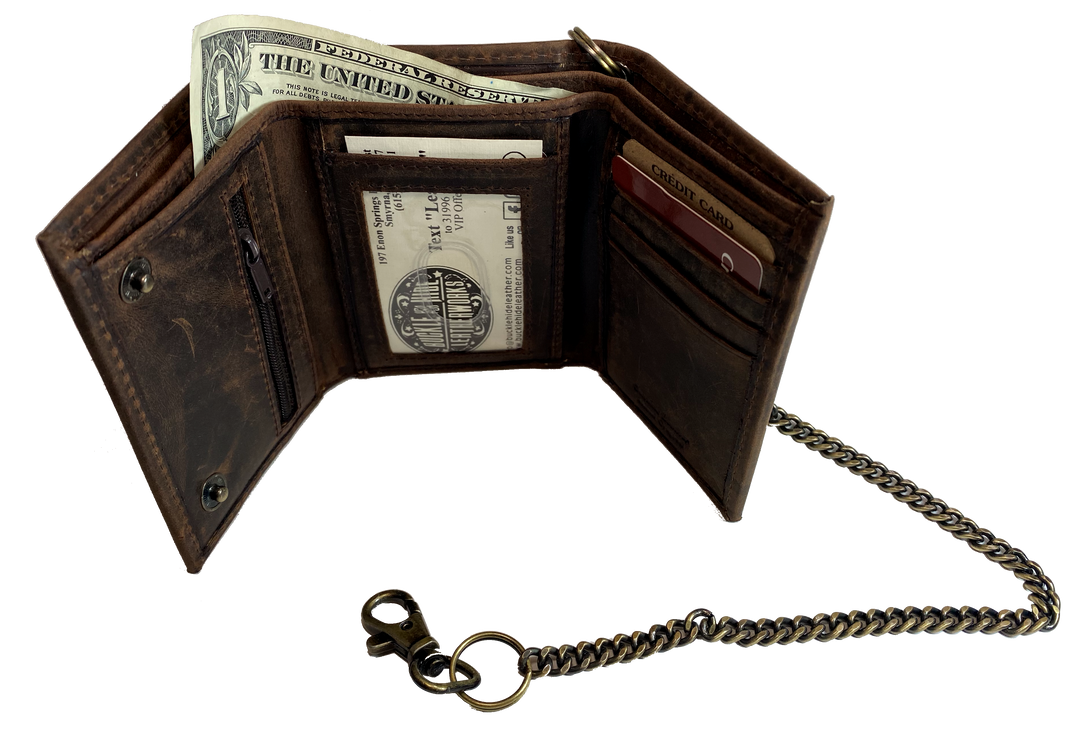 En’s RFID Biker’s Wallet Kabana With 45 C Long Etal Chain Whole Ade