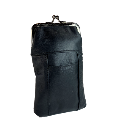 This is a versatile case it has a top pocket with clasp closure, plus a small slot for a bic style lighter pocket. Great for lots of stuff in a small compact case. Choose solid Black or Earth tones. Since we buy these assorted we will send whichever browns we have in stock.