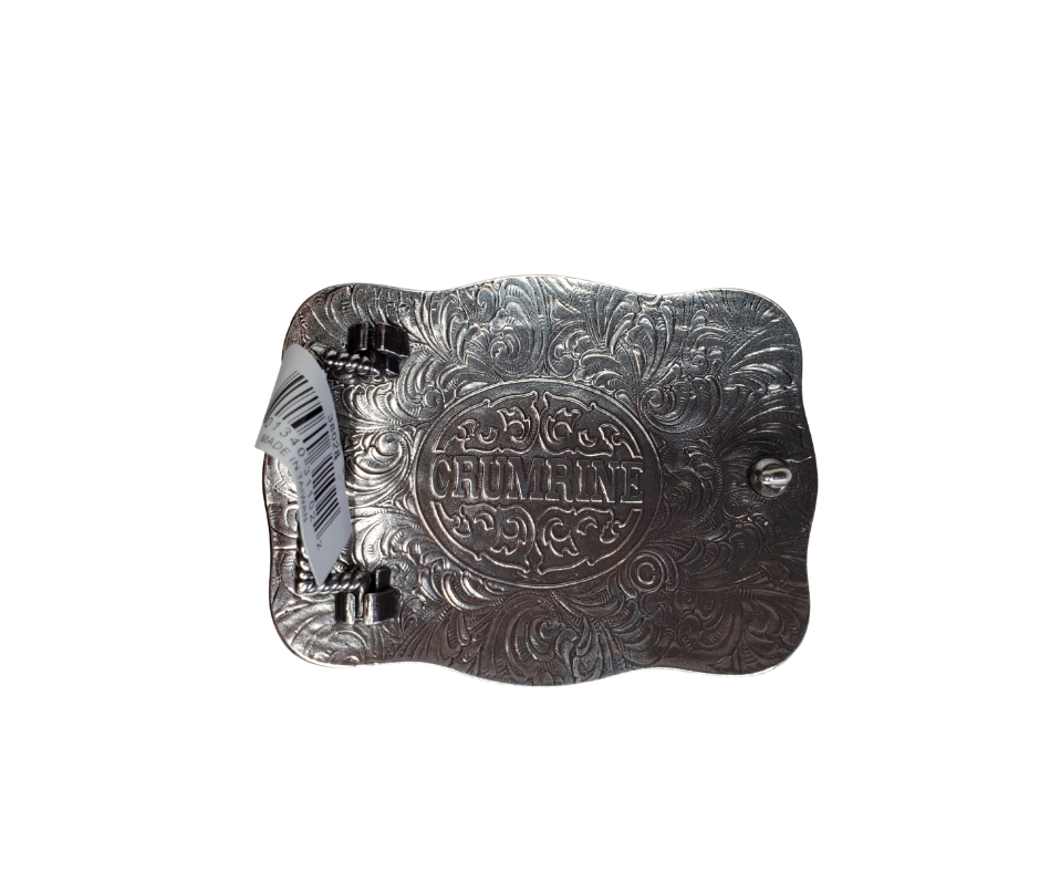 Crumrine buckle with Rope edging with whitetail deer This buckle will look great with your favorite pair of jeans or dress pants.  Measures 2-3/4 x 3-1/2. 