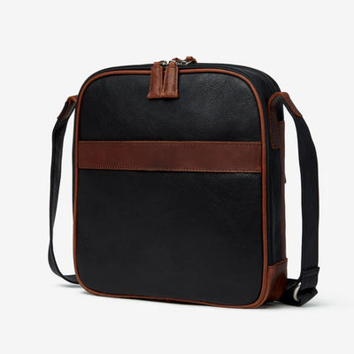 Size: 12 x 12.5 Soft Genuine cowhide leather from Argentina Single adjustable shoulder strap Brushed nickel zippers  Front features deep zippered pocket with open storage with two multi-function pocket, two pen holders. Zippered pocket below for additional storage. Main zippered compartment with large open storage.   Back zippered compartment with pocket for IPAD and zippered pocket on the back wall with RFID lining to protect against anti-thieft. This style has beautiful Espresso and Rugby leather