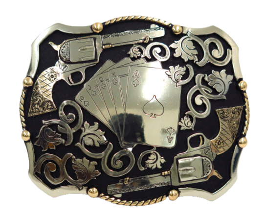The Card Shark buckle features a Dead Man&