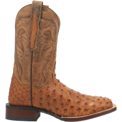 The rugged yet refined Cowboy Certified Alamosa boot is crafted with a genuine full quill ostrich skin foot and a leather shaft. It is fully leather lined and features a Soft Strike Removable Orthotic that provides everyday comfort.  Style: DP3876