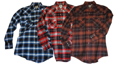 It doesn't get much anymore classic than a flannel shirt. This 100% cotton long sleeve flannel is complete with two front flap pockets, pearl snap details and yarn dyed flannel in the vintage plaid pattern. Great for hiking, working outdoors , riding horses or motorcycles. These never go out of style, always a in style! Available in our Smyrna, TN shop just outside Nashville. Imported