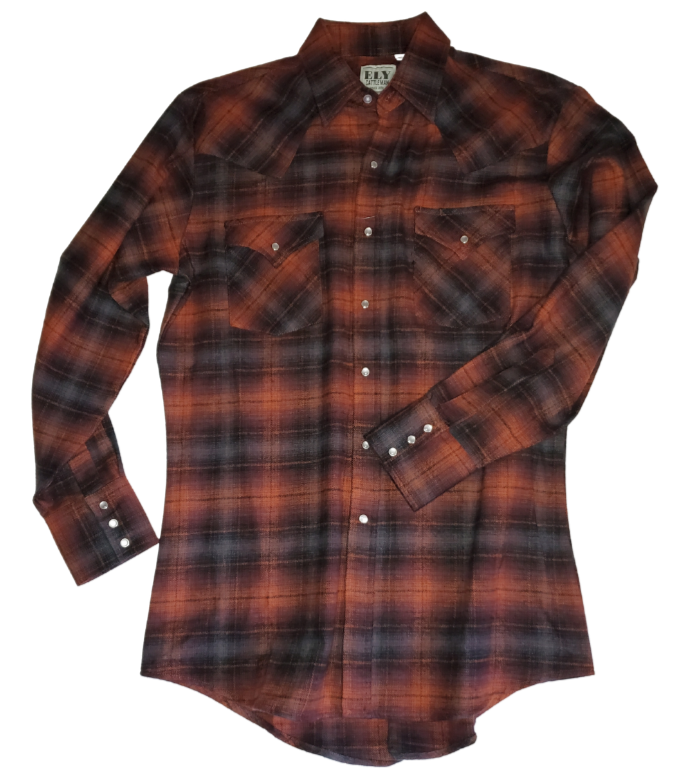 It doesn't get much anymore classic than a flannel shirt. This 100% cotton long sleeve flannel is complete with two front flap pockets, pearl snap details and yarn dyed flannel in the vintage plaid pattern. Great for hiking, working outdoors , riding horses or motorcycles. These never go out of style, always a in style! Available in our Smyrna, TN shop just outside Nashville. Imported