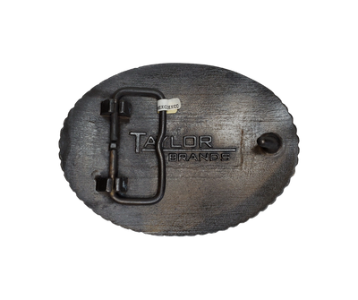 A Cross with a FAITH banner on a western influenced scroll and banner graphic completed with a beaded outside border on a oval shaped antique brass colored buckle. Perfect for 1 1/2" Brown or Black belts with it's Antiqued Nickel appearance. Buckle size is approx. 3" x 4" that makes it great for most body styles. Imported.
