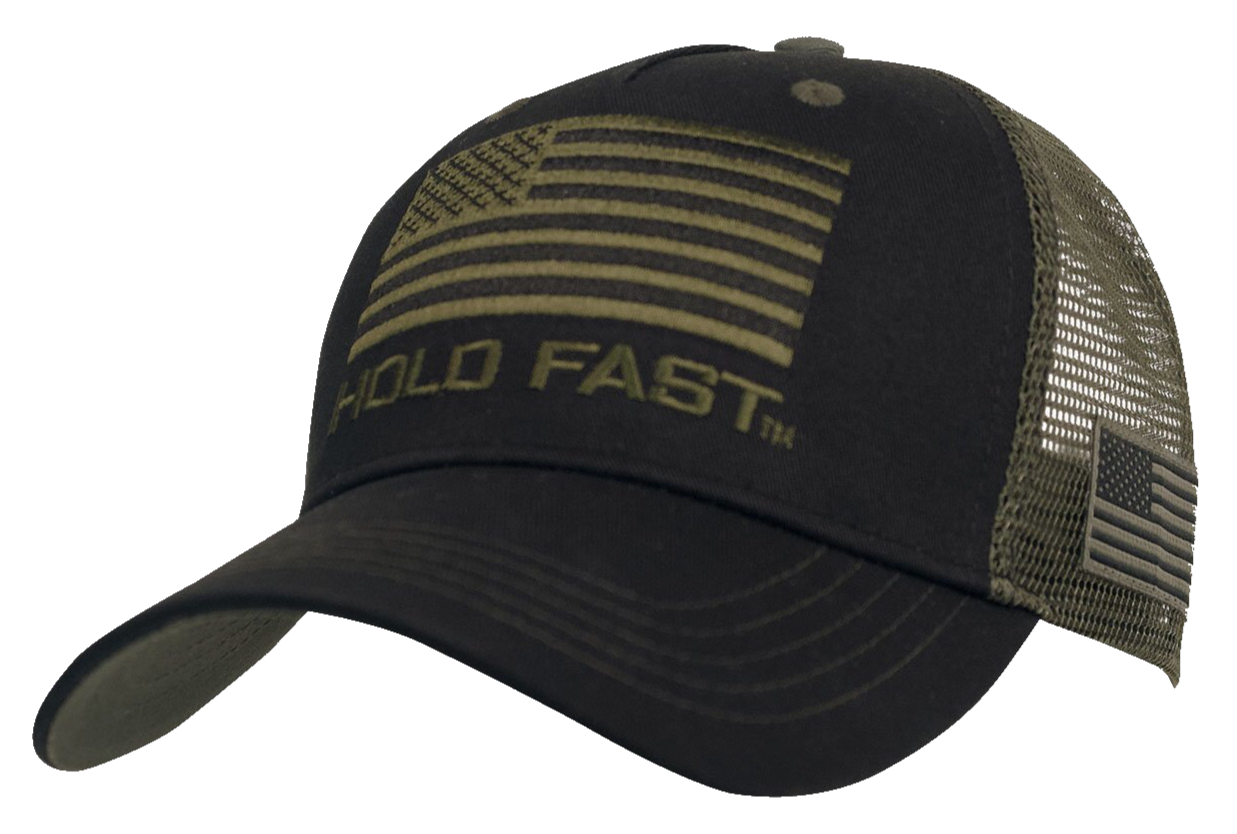 Declare your love of country in this HOLD FAST™ Men’s Cap in Black/Green. Hold fast to your faith, your family, and your freedom. We can celebrate these things because of the sacrifice of those who serve in the United States Armed Forces—and ultimately because of the sacrifice of our Lord and Savior, Jesus Christ, on the cross at Calvary. When you pledge allegiance to the flag or see those colors flying in the breeze, think on these things. Available online and in our retail shop in Smyrna, TN.