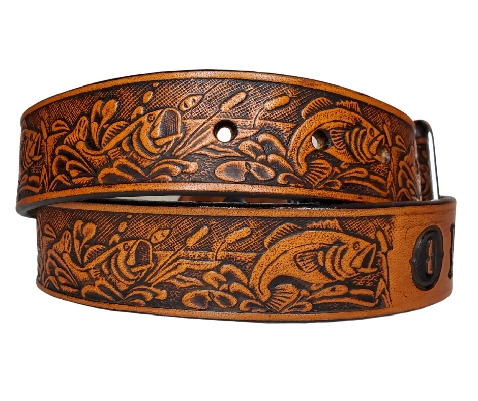 Lil' Fishin Leather KIDS/CHILDRENS Name Belt – Buckle and Hide Leather LLC