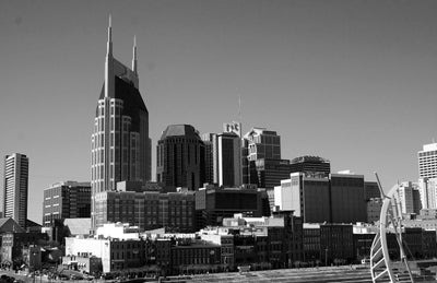 Nashville, TN skyline black and white