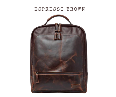 Byron Leather Laptop Backpack