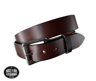 Handmade oak bark leather, heavy duty belt with solid brass buckle. —  ERNEST WALKER LTD.